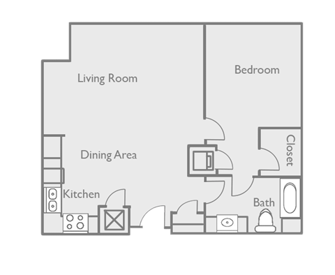 a floor plan of a bedroom apartment